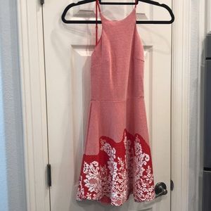 red backless dress